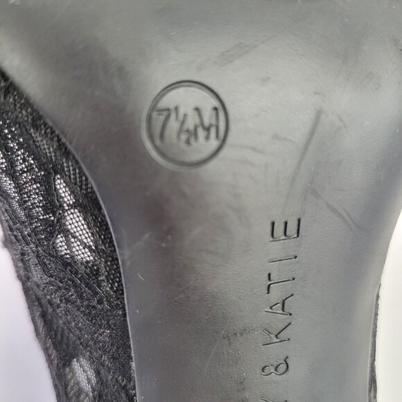 Kelly & Katie Misha Black Lace Pointed-Toe Heels Size 7.5 - Picture 11 of 12